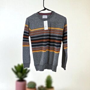 ❤️🍂Faze 1 Stylish Kids Striped Sweater in Gray, Orange, and Black